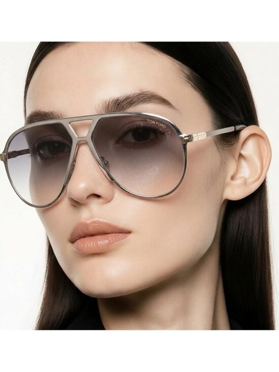 ? - New Authentic Tom Ford Xavier Smoke Gradient Pilot Sunglasses FT1060 16B… main image 6